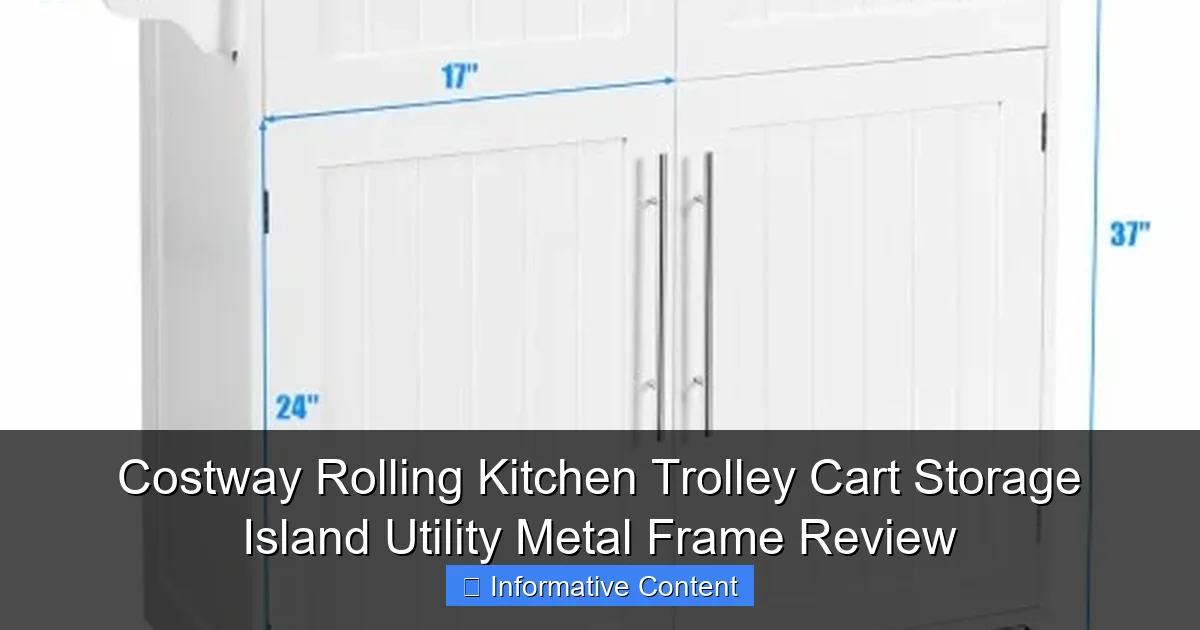 Costway Rolling Kitchen Trolley Cart Storage Island Utility Metal Frame Review