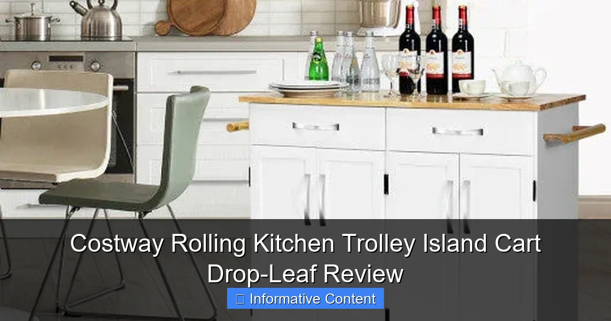 Costway Rolling Kitchen Trolley Island Cart Drop-Leaf Review