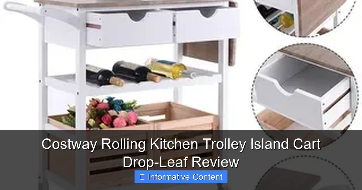 Costway Rolling Kitchen Trolley Island Cart Drop-Leaf Review