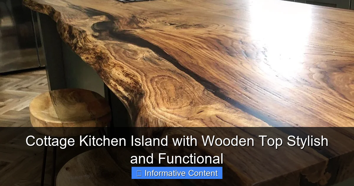 Cottage Kitchen Island with Wooden Top Stylish and Functional