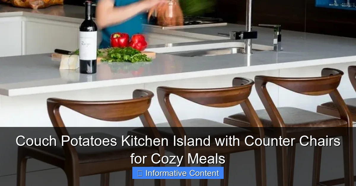 Couch Potatoes Kitchen Island with Counter Chairs for Cozy Meals