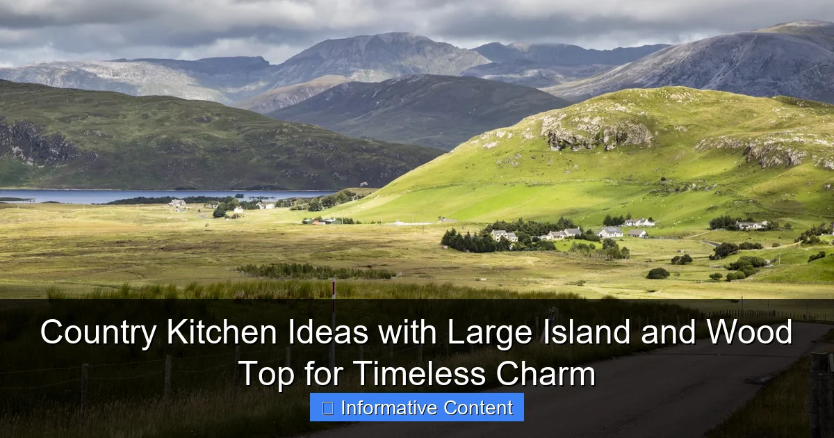 Country Kitchen Ideas with Large Island and Wood Top for Timeless Charm
