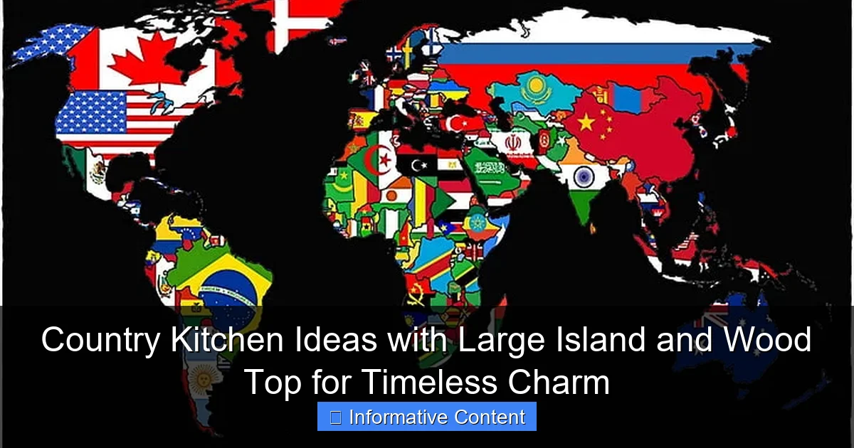 Country Kitchen Ideas with Large Island and Wood Top for Timeless Charm