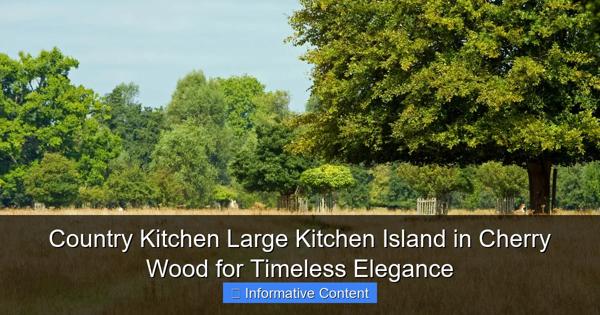 Country Kitchen Large Kitchen Island in Cherry Wood for Timeless Elegance
