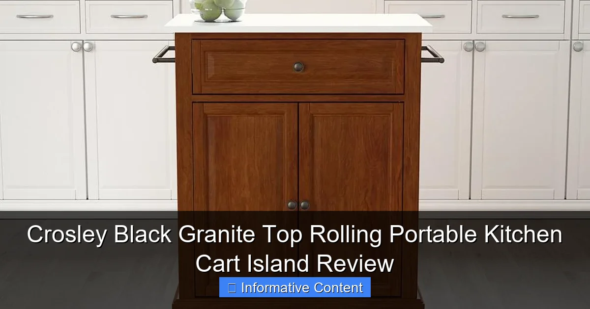 Crosley Black Granite Top Rolling Portable Kitchen Cart Island Review