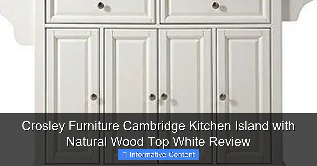 Crosley Furniture Cambridge Kitchen Island with Natural Wood Top White Review