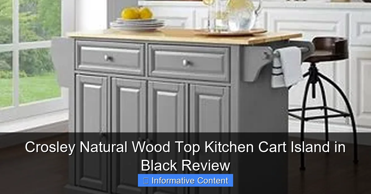 Crosley Natural Wood Top Kitchen Cart Island in Black Review