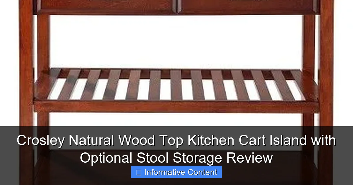 Crosley Natural Wood Top Kitchen Cart Island with Optional Stool Storage Review
