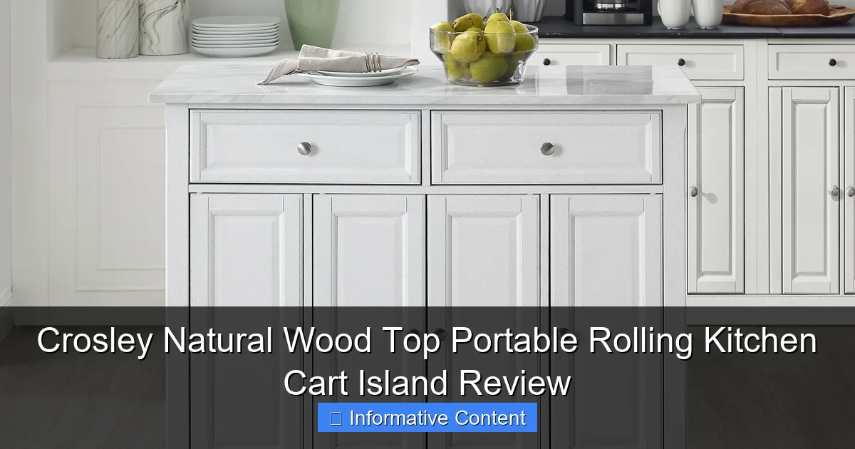 Crosley Natural Wood Top Portable Rolling Kitchen Cart Island Review