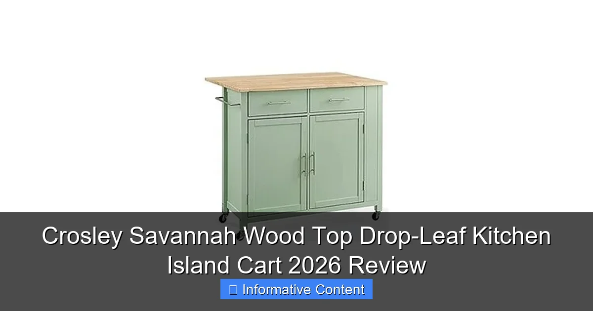 Crosley Savannah Wood Top Drop-Leaf Kitchen Island Cart 2026 Review