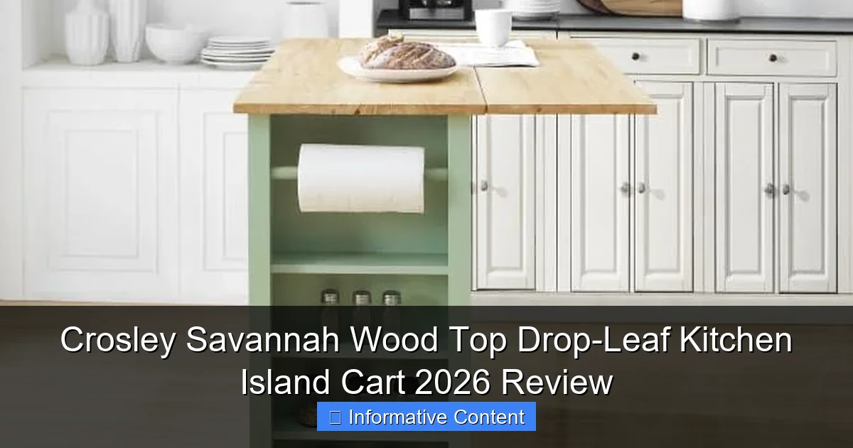 Crosley Savannah Wood Top Drop-Leaf Kitchen Island Cart 2026 Review