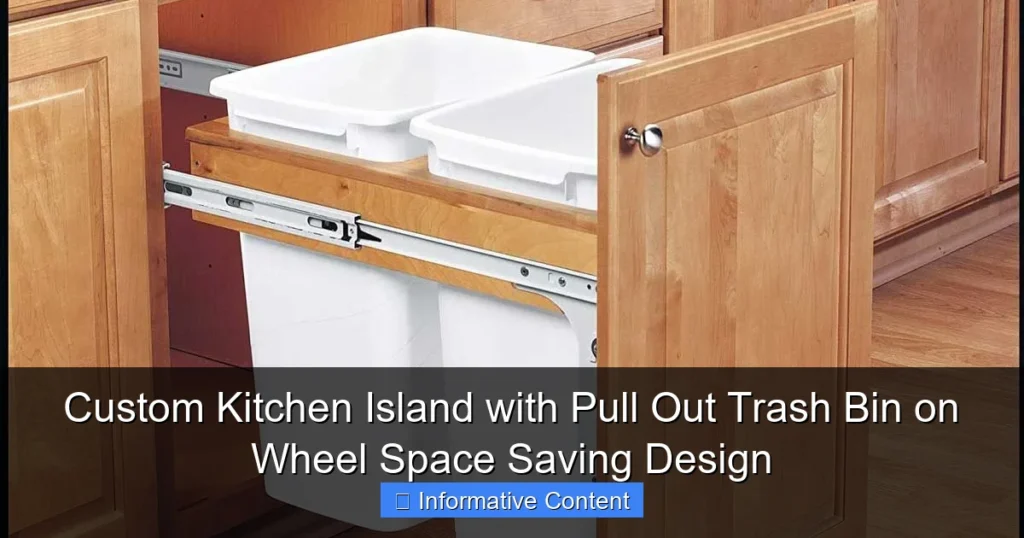 Custom Kitchen Island with Pull Out Trash Bin on Wheel Space Saving Design