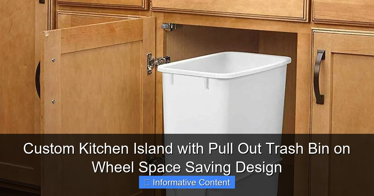Custom Kitchen Island with Pull Out Trash Bin on Wheel Space Saving Design