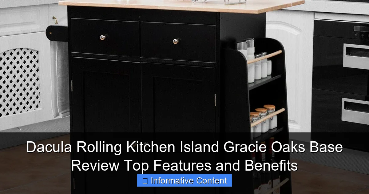 Dacula Rolling Kitchen Island Gracie Oaks Base Review Top Features and Benefits