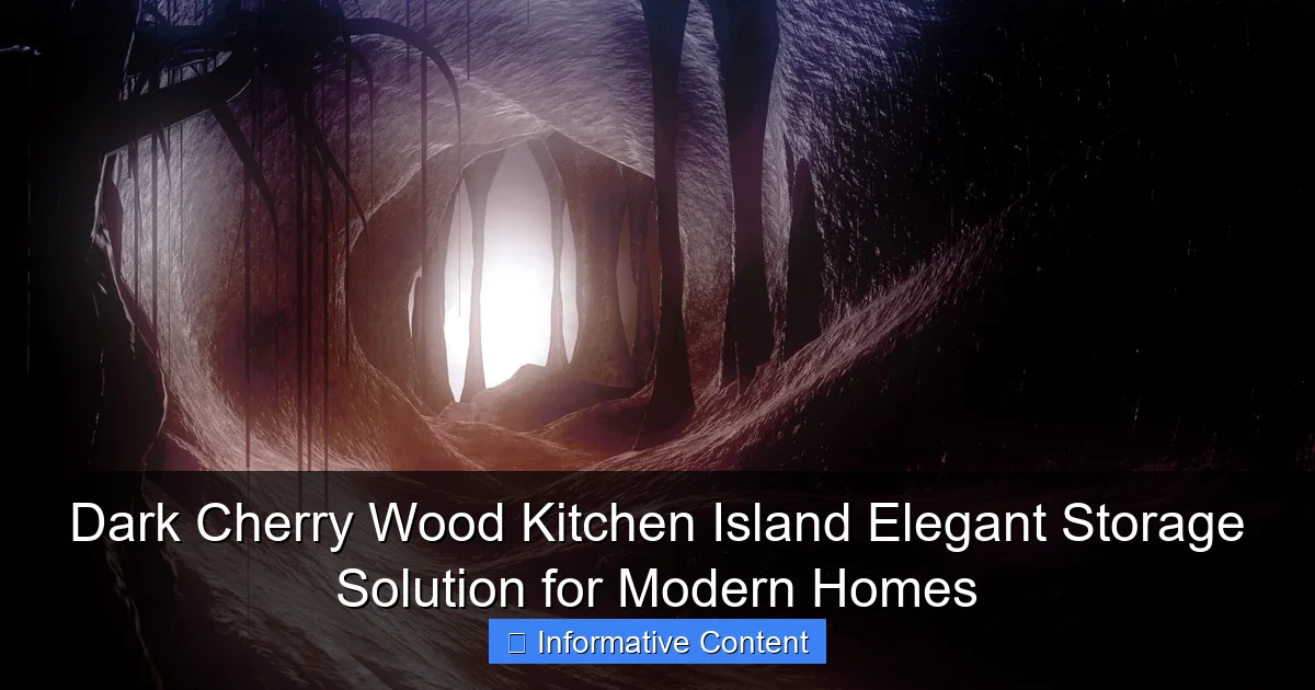 Dark Cherry Wood Kitchen Island Elegant Storage Solution for Modern Homes