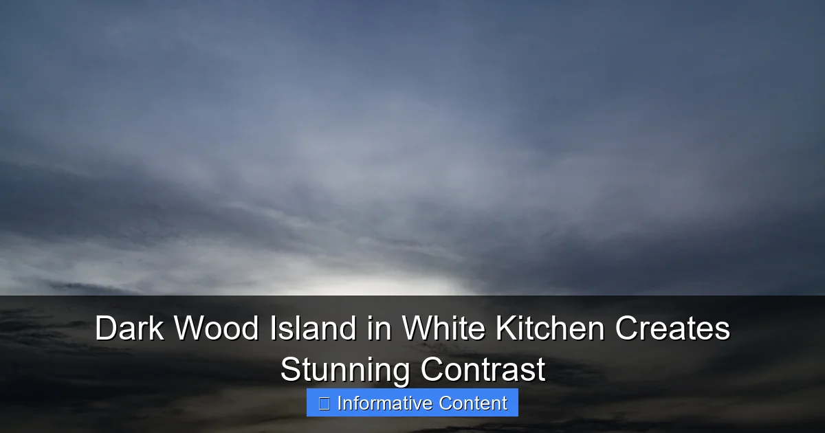 Dark Wood Island in White Kitchen Creates Stunning Contrast