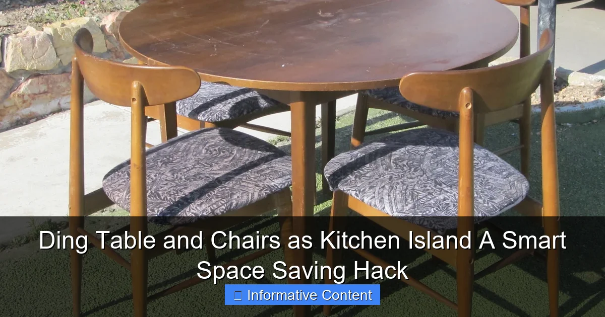 Ding Table and Chairs as Kitchen Island A Smart Space Saving Hack