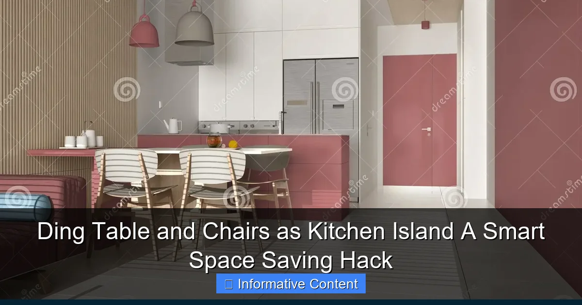 Ding Table and Chairs as Kitchen Island A Smart Space Saving Hack
