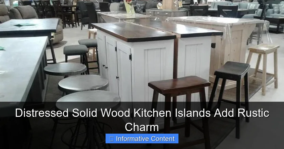 Distressed Solid Wood Kitchen Islands Add Rustic Charm