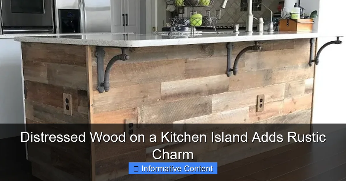 Distressed Wood on a Kitchen Island Adds Rustic Charm