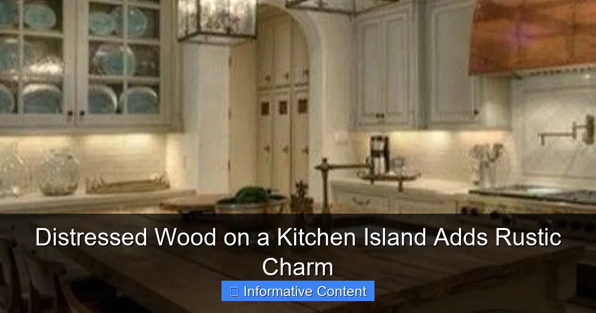 Distressed Wood on a Kitchen Island Adds Rustic Charm