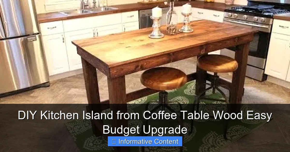 DIY Kitchen Island from Coffee Table Wood Easy Budget Upgrade