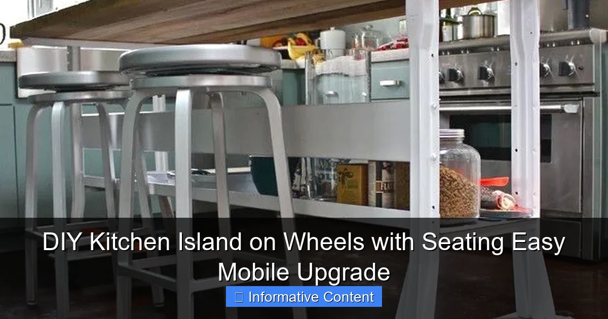 DIY Kitchen Island on Wheels with Seating Easy Mobile Upgrade