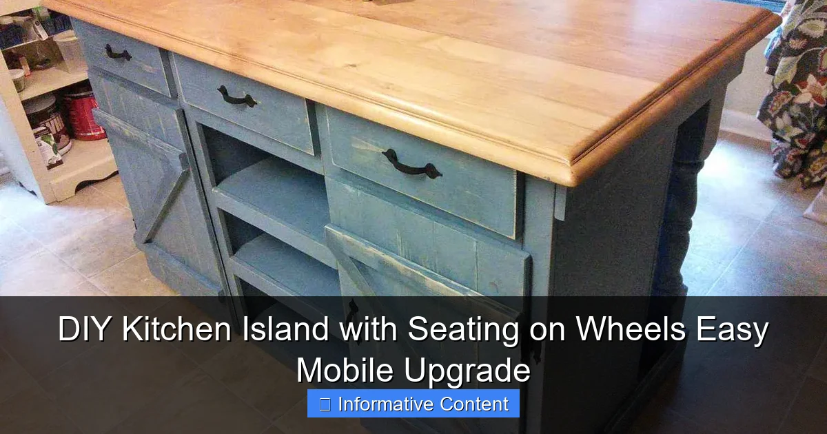 DIY Kitchen Island with Seating on Wheels Easy Mobile Upgrade