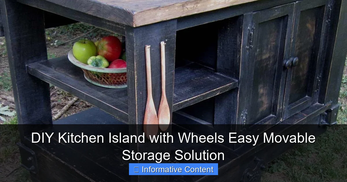 DIY Kitchen Island with Wheels Easy Movable Storage Solution