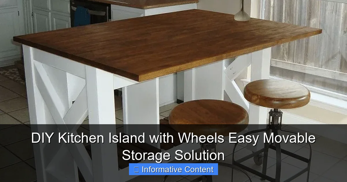 DIY Kitchen Island with Wheels Easy Movable Storage Solution