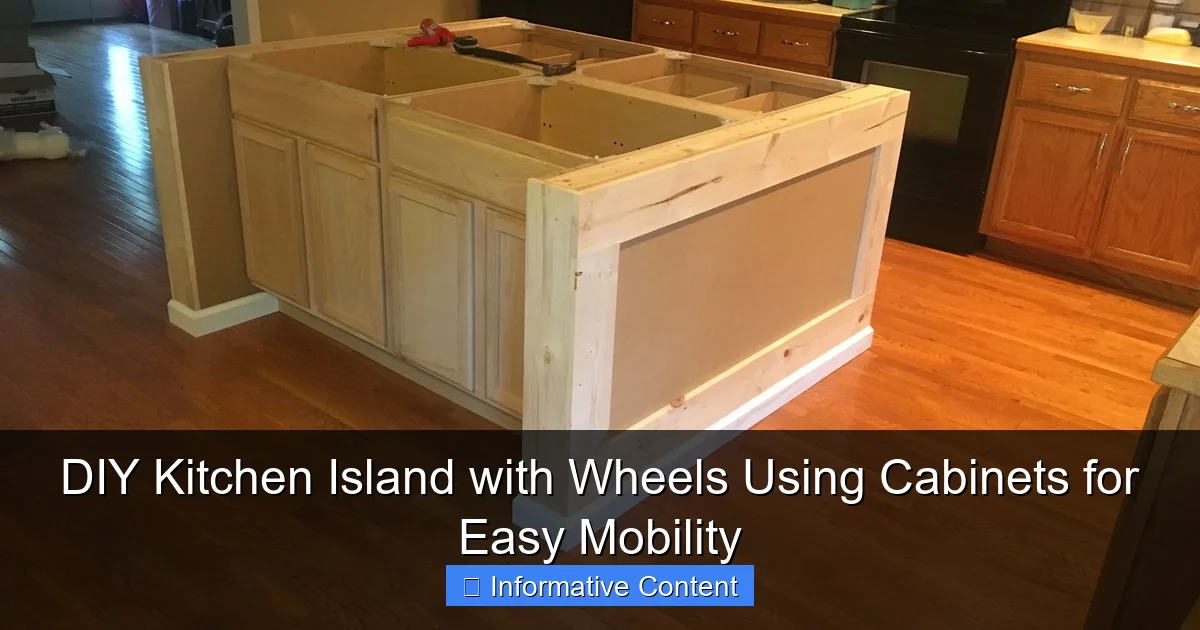 DIY Kitchen Island with Wheels Using Cabinets for Easy Mobility