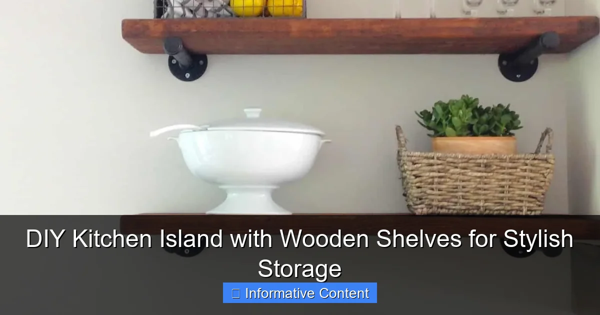 DIY Kitchen Island with Wooden Shelves for Stylish Storage
