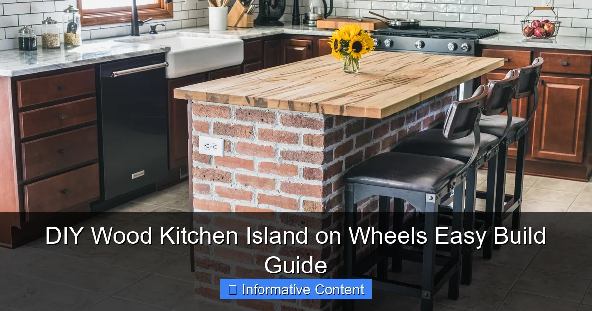 DIY Wood Kitchen Island on Wheels Easy Build Guide