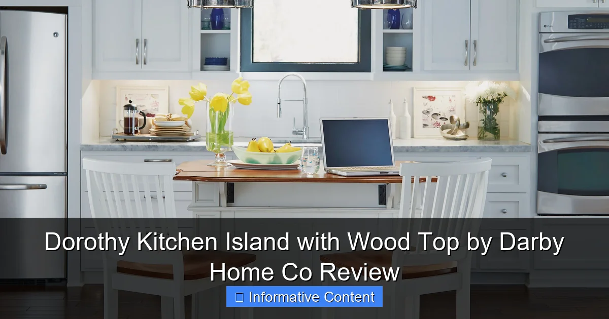 Dorothy Kitchen Island with Wood Top by Darby Home Co Review