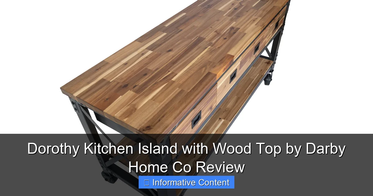 Dorothy Kitchen Island with Wood Top by Darby Home Co Review