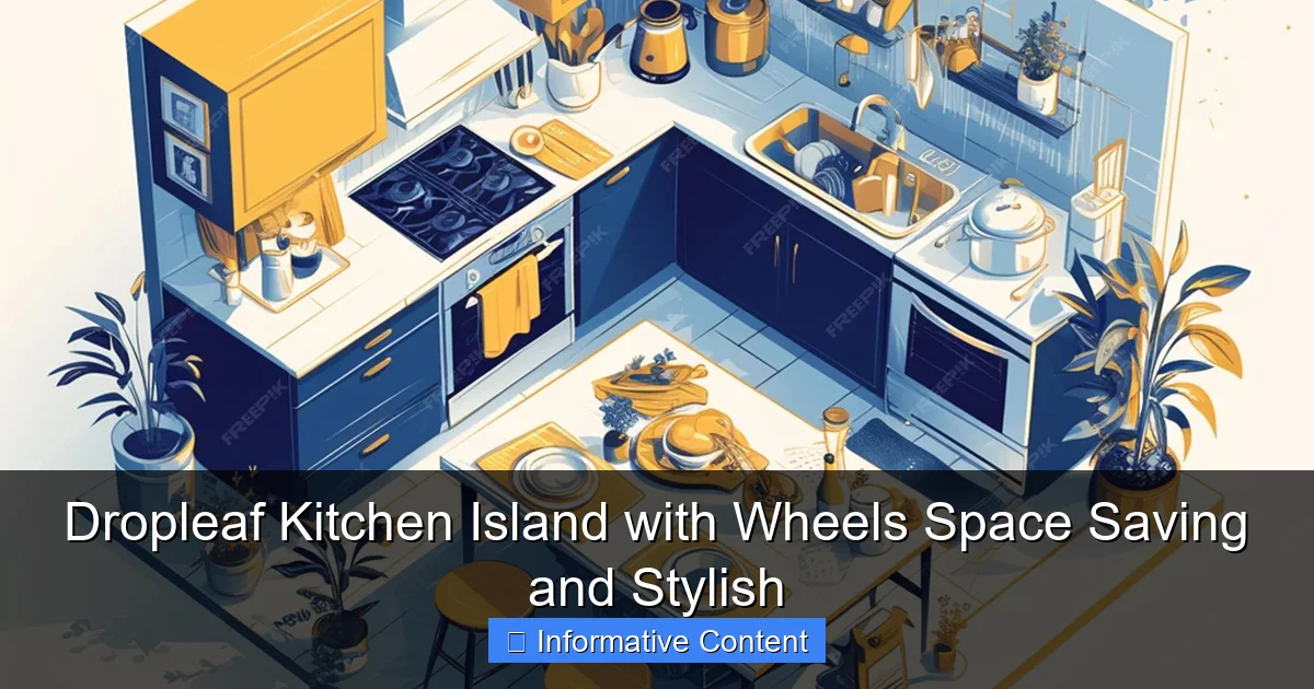Dropleaf Kitchen Island with Wheels Space Saving and Stylish