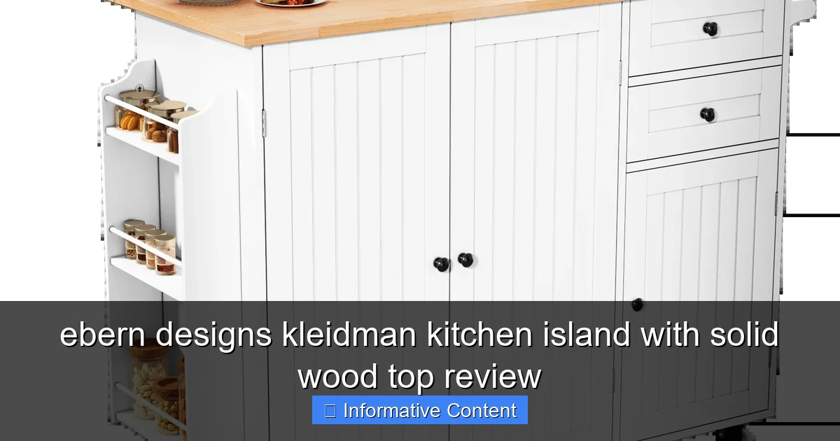 ebern designs kleidman kitchen island with solid wood top review