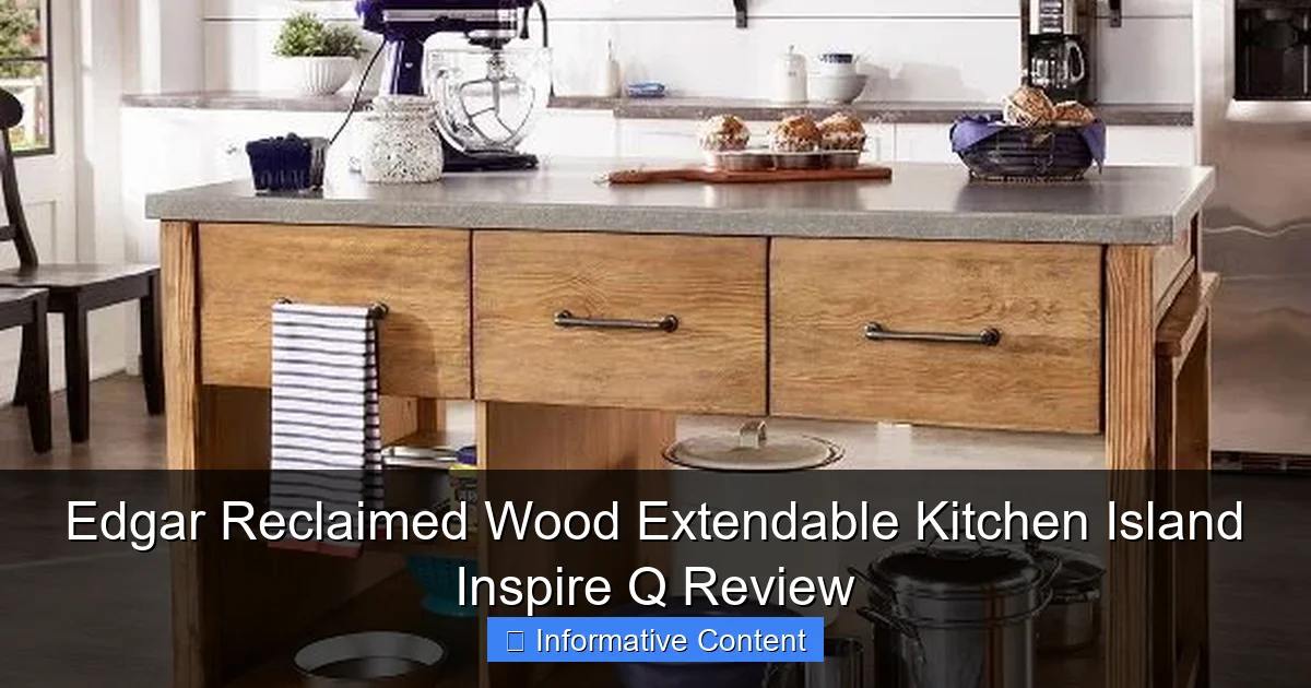 Edgar Reclaimed Wood Extendable Kitchen Island Inspire Q Review