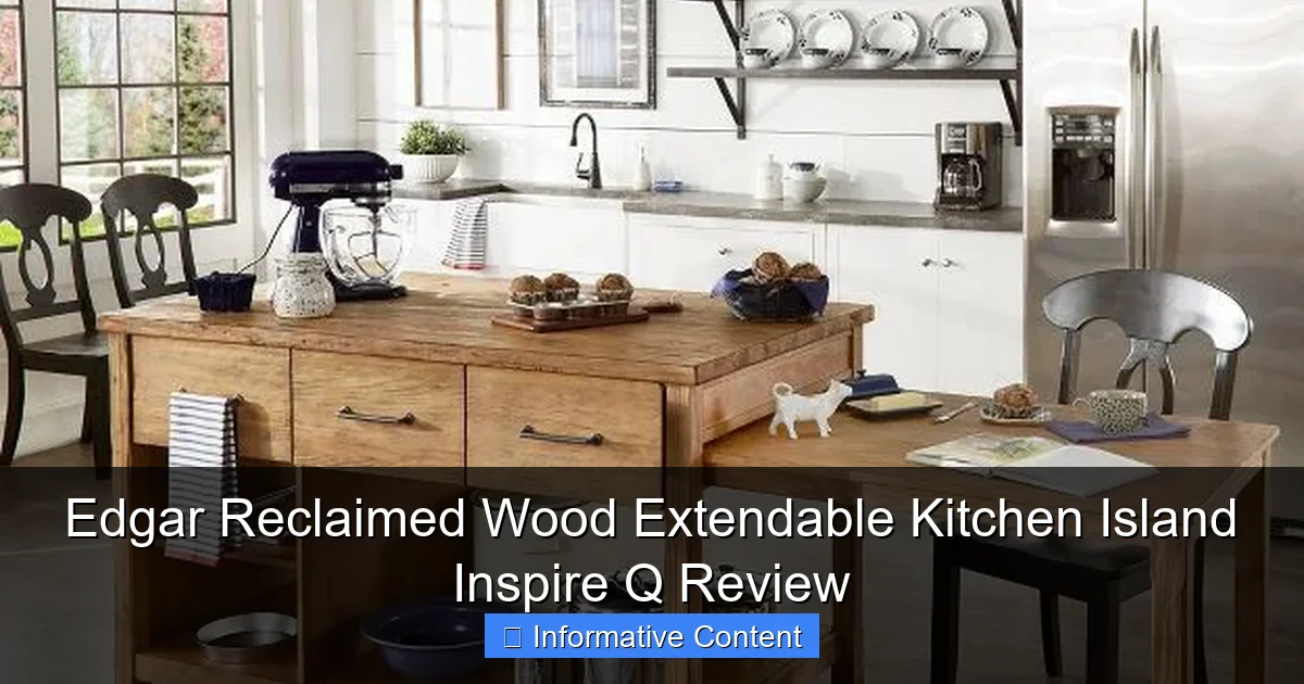 Edgar Reclaimed Wood Extendable Kitchen Island Inspire Q Review
