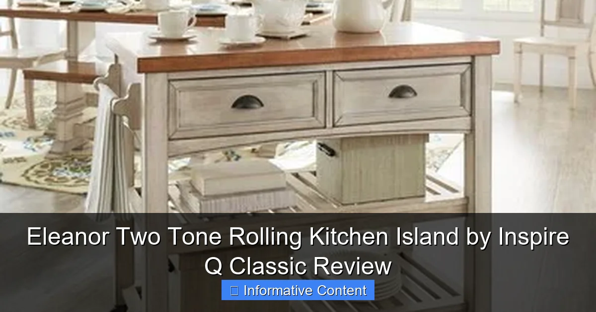 Eleanor Two Tone Rolling Kitchen Island by Inspire Q Classic Review