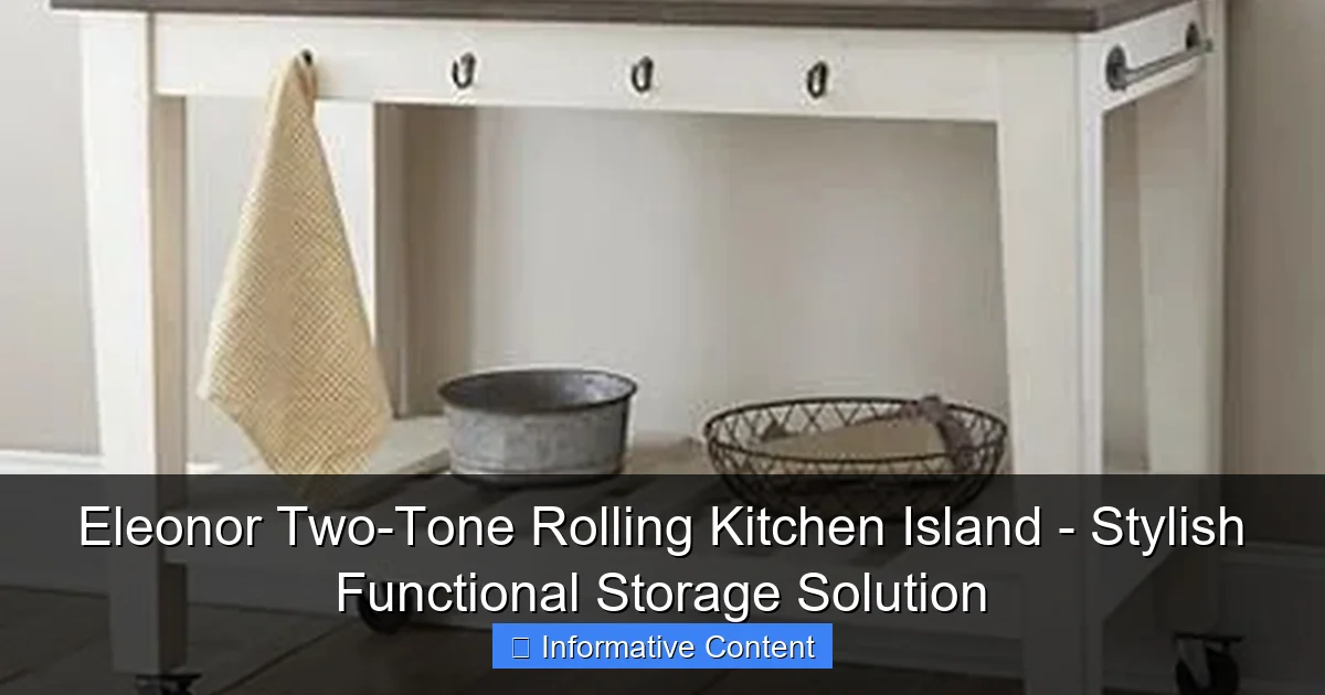 Eleonor Two-Tone Rolling Kitchen Island - Stylish Functional Storage Solution