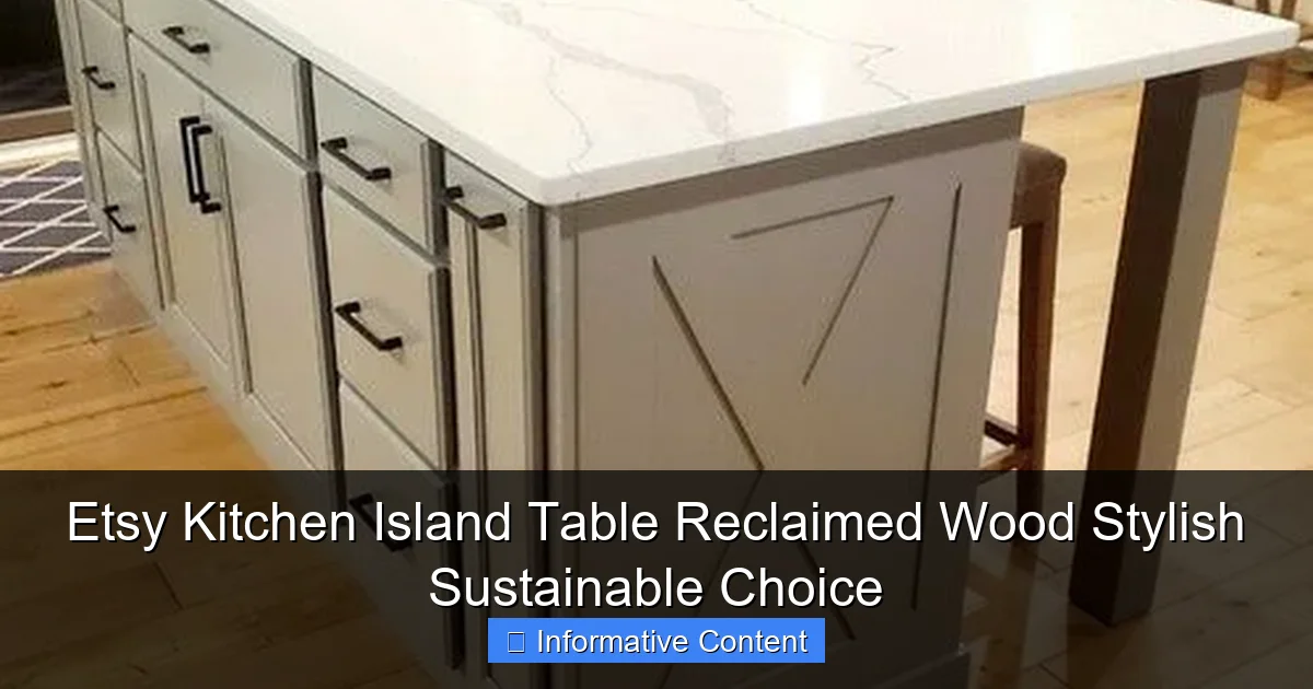 Etsy Kitchen Island Table Reclaimed Wood Stylish Sustainable Choice