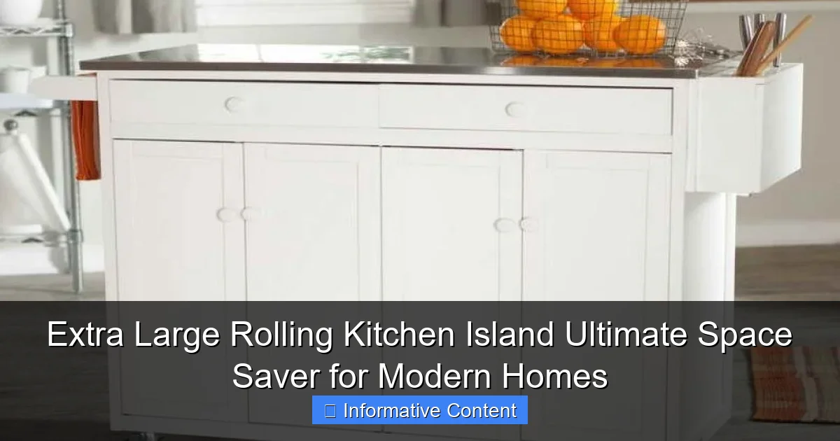 Extra Large Rolling Kitchen Island Ultimate Space Saver for Modern Homes