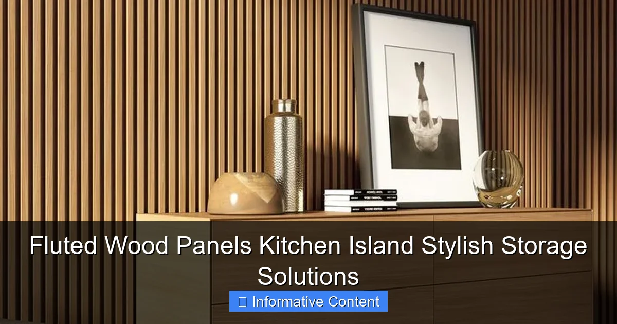 Fluted Wood Panels Kitchen Island Stylish Storage Solutions