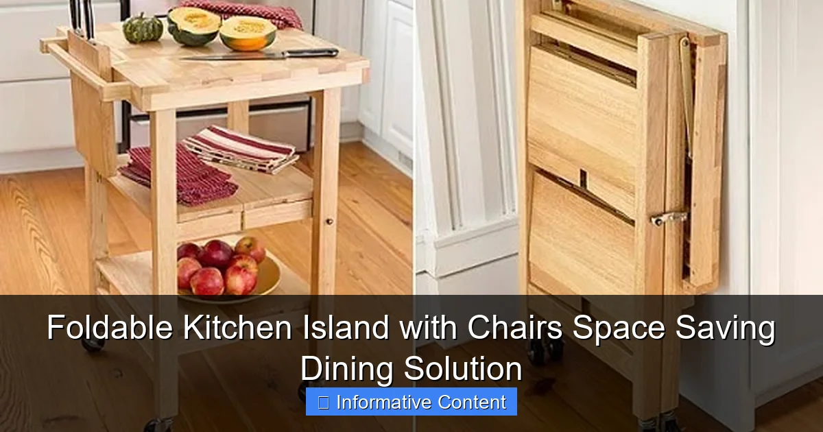 Foldable Kitchen Island with Chairs Space Saving Dining Solution