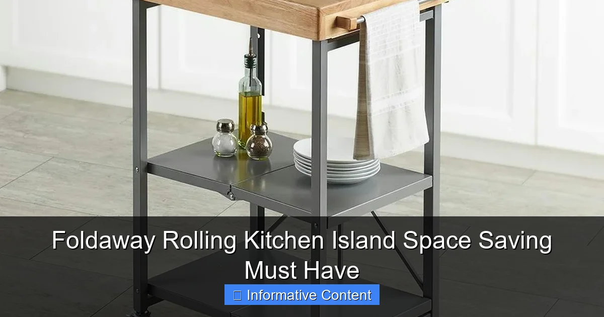 Foldaway Rolling Kitchen Island Space Saving Must Have