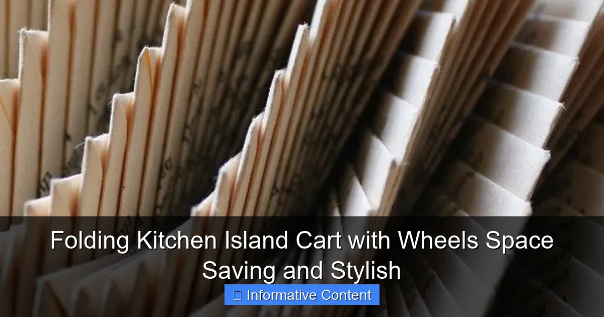 Folding Kitchen Island Cart with Wheels Space Saving and Stylish
