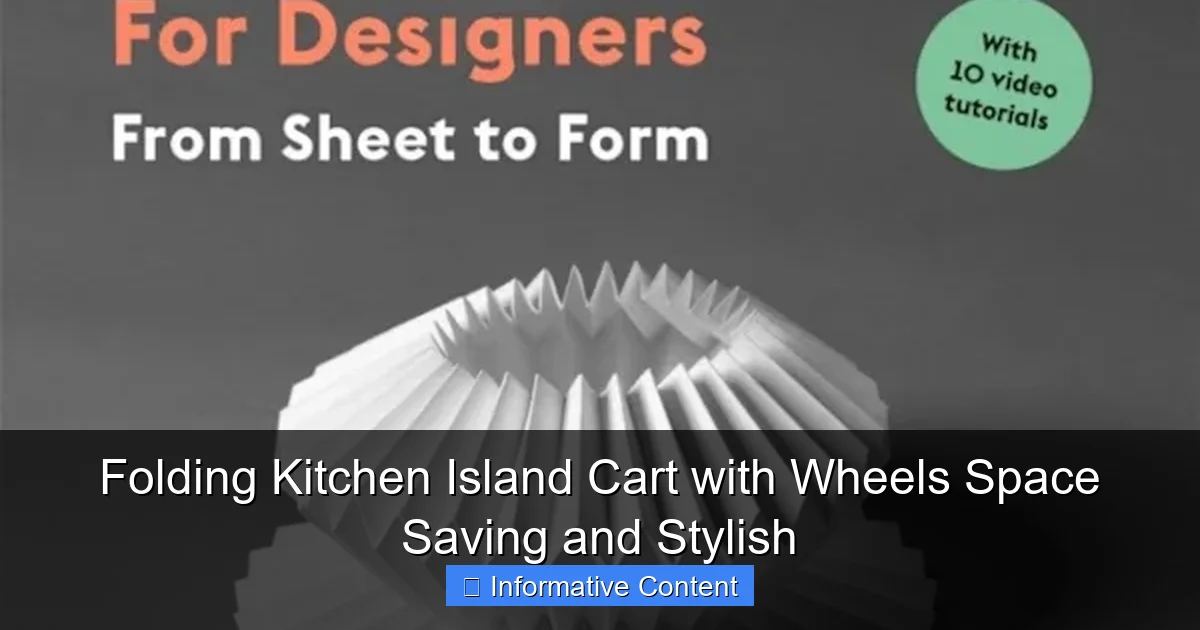 Folding Kitchen Island Cart with Wheels Space Saving and Stylish