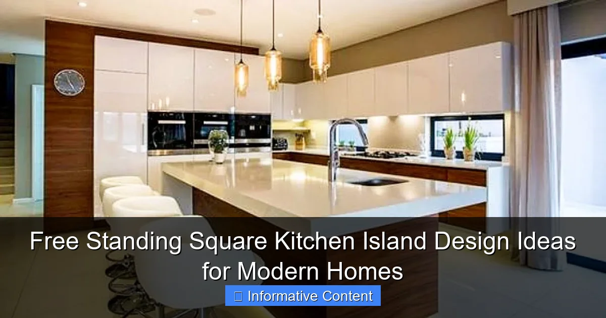 Free Standing Square Kitchen Island Design Ideas for Modern Homes