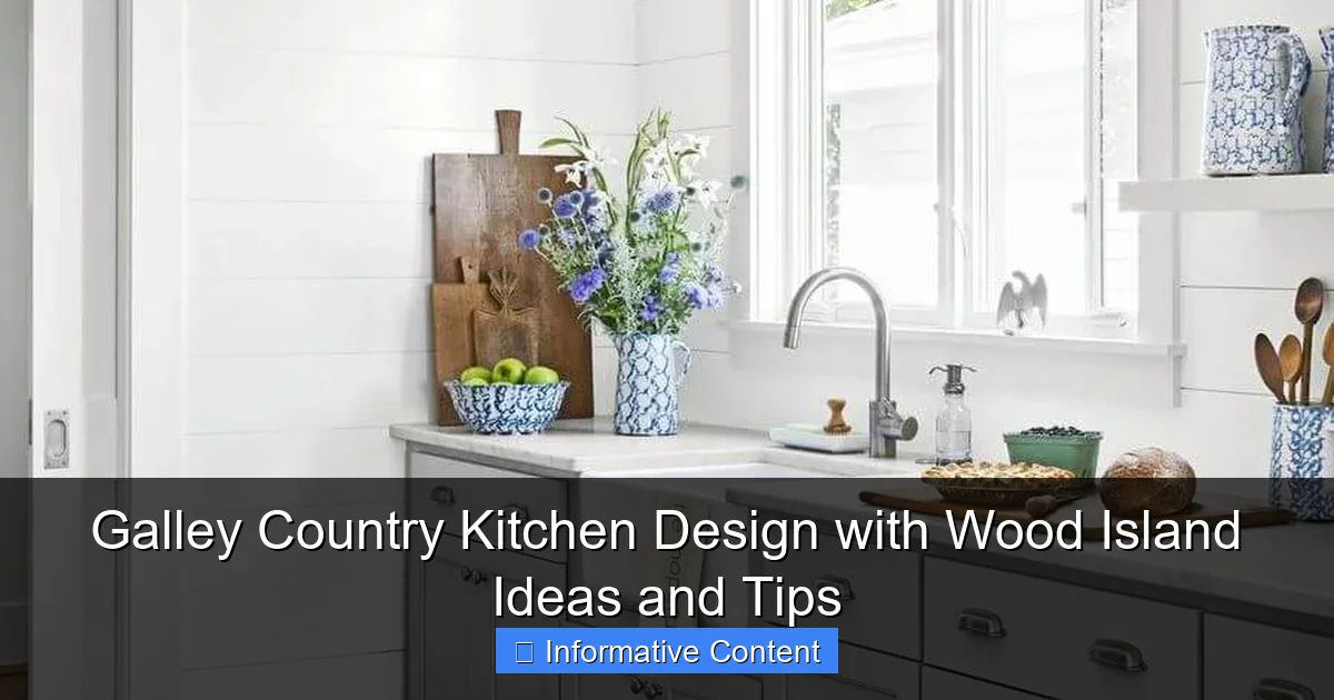 Galley Country Kitchen Design with Wood Island Ideas and Tips